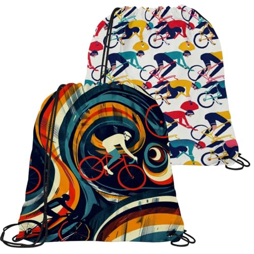 Sac à dos avec cordon pour la gym et natation lot de 2 sacs étanches pliables multicolores