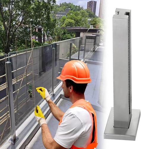 Sistema de balaustrada de vidrio sin marco, paneles de seguridad endurecidos para escaleras y cubiertas, ideal para uso en interiores y exteriores, diseño moderno para mayor seguridad y elegancia