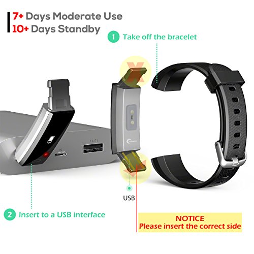 CHEREEKI Pulsera Actividad, Fitness Tracker IP68 Impermeable Monitor de Frecuencia Cardiaca 14 Modos de Ejercicio/Seguimiento del Sueño/Recordatorio Sedentario/SMS Push