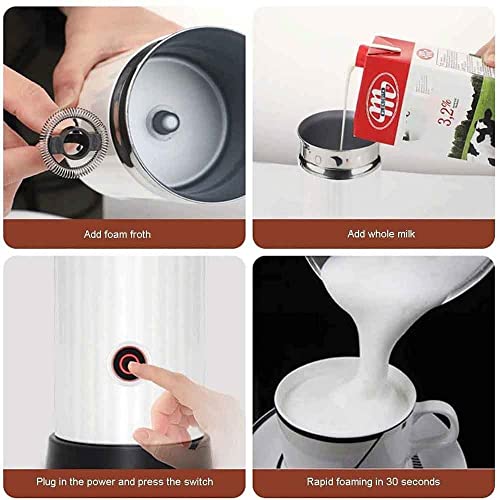 JHBNOIUKJS Frother de Leche, Molde de Leche eléctrica y vaporizador, Vapor de cerámica Antiadherente con frío y Caliente… - Imagen 8
