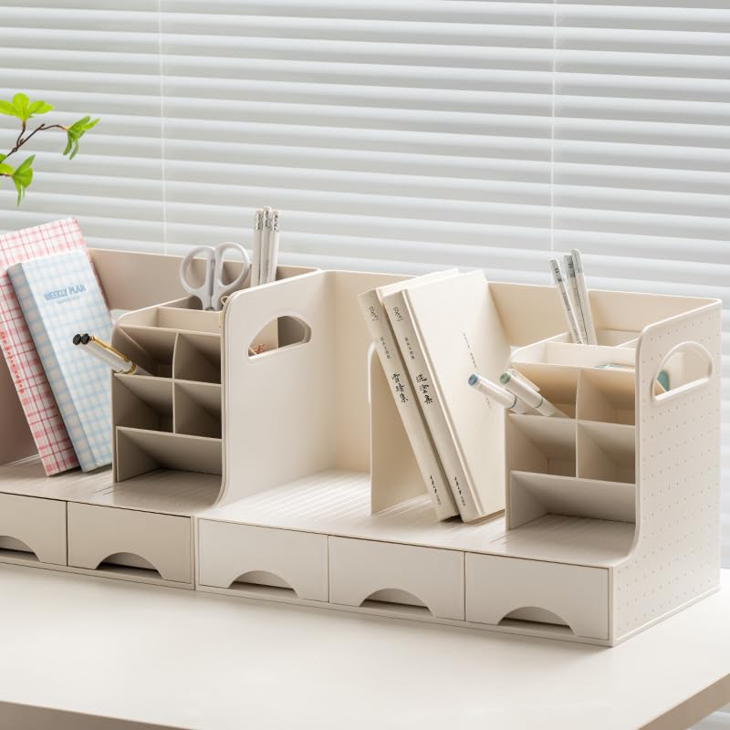 Amazon | 卓上収納ボックス 両面ハンドル かわいい 教科書 収納 垂直