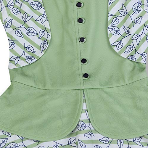 Image of Round Neck Floral Frock for Baby Girl's(Green /Light Brown)