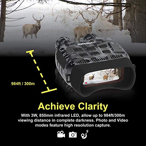 Rexing B1 (Digital Camo) Night Vision Goggles Binoculars With Lcd Screen,Infrared (Ir) Digital Camera,Dual Photo + Video Recording For Spotting,Hunting,Tracking Up To 300 Meters,Rexing-B1-Dc #TOP2