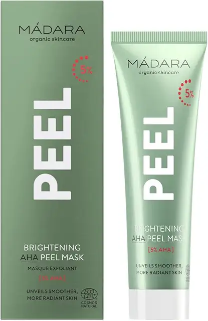 MÁDARA Organic AHA Peel-Maske 60ml - Aufhellendes Fruchtsäurepeeling für strahlende Haut