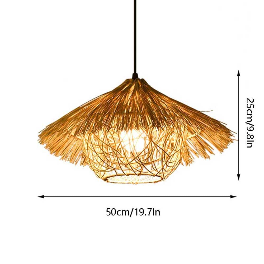Lámpara Colgante De Bambú, Lámparas Artesanales Decorativas Japonesas Lámpara Colgante Boho De Ratán Tejida A Mano, para Comedor Salón Dormitorio Cocina Granja Pantalla Tejida De Bambú