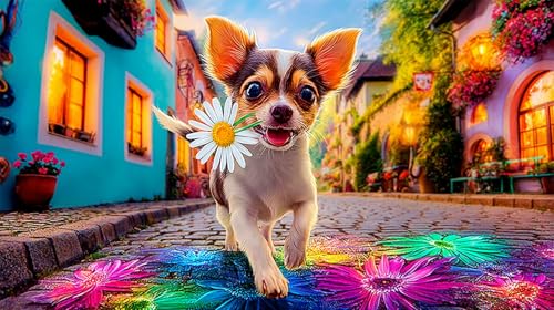 Puzzles imposibles de 1000 piezas de perro lindo, un juego de mesa de 75x50 cm para adultos