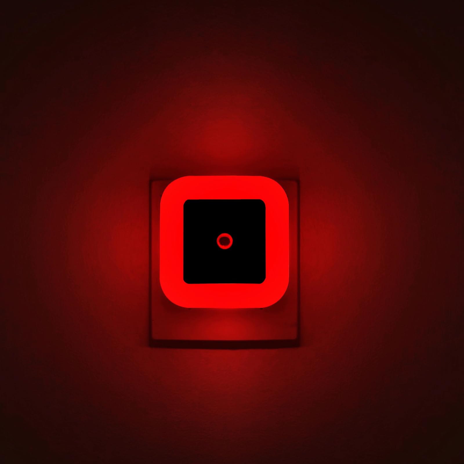 Elsent [ Pack of 4 ] Red LED Night Lights for Sleeping, Plug into Wall Lights with Light Sensor (Unique Pink Cover Design)