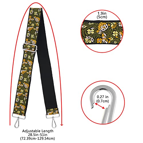 Image of Silvery Buckles Wide Shoulder Strap Adjustable Replacement Belt Crossbody Canvas Bag Handbag
