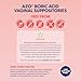 AZO® Boric Acid Vaginal Suppositories for Women, Helps Support Odor Control with Clinically Studied Boric Acid, Non-GMO, 30 Count