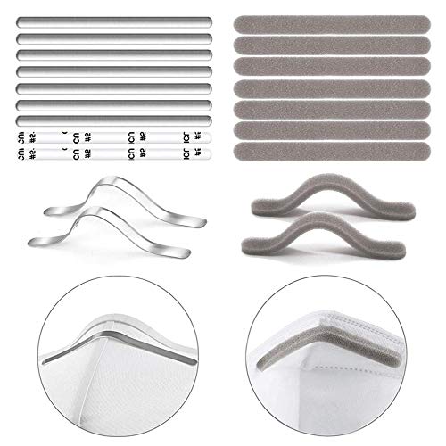50PCS Metal Nose Strips, Nose Bridge for Mask 90mm + 50PCS Nose Bridge Pads Sponge Anti-Fog Cushion Self Adhesive, Nose Bridge Sponge Protection Strip 90mm. DIY Craft Sticks Sewing Supplies