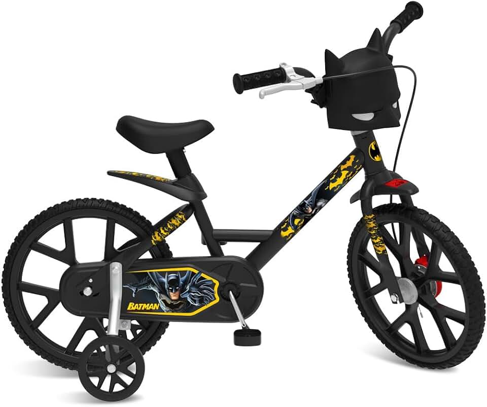 Bicicleta Aro 14 Batman Preta Bandeirante