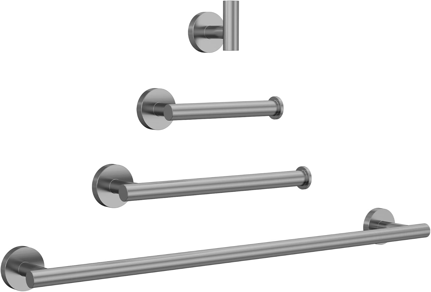 Bathroom Hardware Set 4 Piece Wall Mount with Towel Bar Toilet Paper Holder Hook Zinc Alloy Brushed Gold
