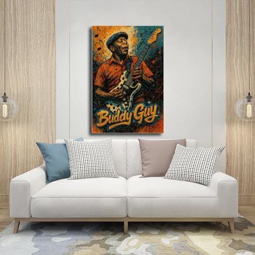 LIUHECAI Guitar Legend, Buddy_Music_Guy Canvas Poster - 3