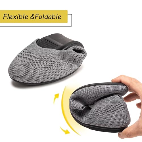 Image of Frank Mully Women's Ballet Flats Round Toe Walking Flats Slip On Work Shoes Knitted Flats Shoes for Woman Soft Lightweight