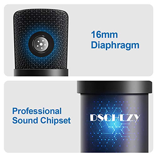 Podcast USB microfono per PC, microfono professionale in metallo per computer portatile 192kHz/24bit Studio cardioide kit condensatore , per Skype Youtuber