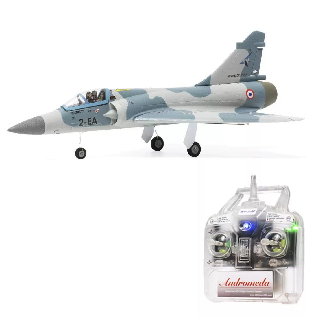RCXTechPro MinimumRC Phantom 2000 30mm EDF RC Jet Airplane Brushless Motor 4CH Fixed Wing Fighter Aircraft With Gyro Stabilization For Hobbyists- Left-Hand Throttle/2 Battery