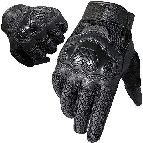 Yosunping Rubber Guard Tactical Gloves For Men Touchscreen Airsoft Paintball Powersports Motorcycle Gloves Black M #TOP11