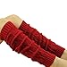 Produktbild TWIFER Winter Damen Zopfmuster Stulpen Socken Beinwärmer (Rot, 46cm)
