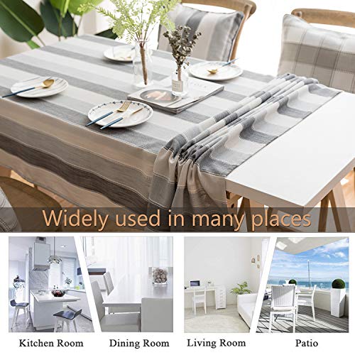 Linenlux Stylish Square Rectangular Tablecloth/Table Cover For Kitchen Dinning Tabletop Decoration Gray Striped Square/Round 53 X 53 In #TOP4