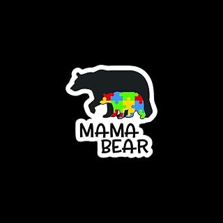 Smart Autism Mama Bear Vinyl Decal Sticker - Car Truck Van SUV Window Wall Cup Laptop - Size 5.5 Inch Decal