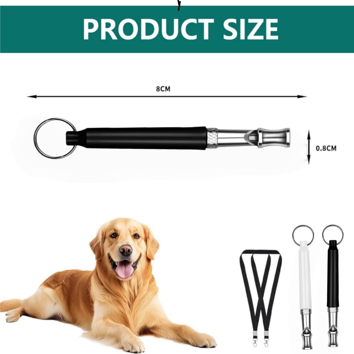 Lot de 2 Sifflets Ultrasons pour Chien,Sifflet Anti Aboiement et Dressage Haute Fréquence Réglable,Appareil de Contrôle avec Cordon pour Rappel Chien,Convient à la Plupart des Races.