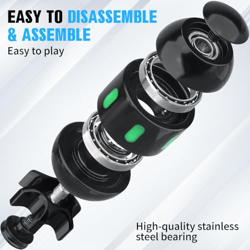 Image of Dilabnba Atomic Bomb Fidget Spinner Desk Toys, Metal Fidget Desktop Toy, EDC Finger Spinning Toy, Cool Office Table Decor Gadgets Gift for Dad Teens Men - Black