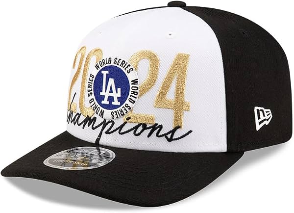 Gorra ajustable 9Seventy de Los Angeles Dodgers Campeones 2024 de New Era MLB, negra, talla única