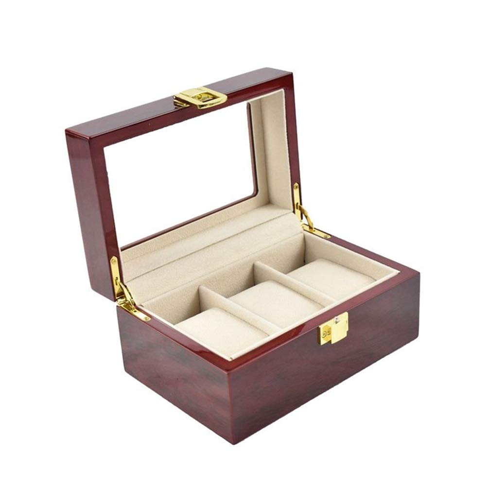 DFHEsdfD Watch boxes, 2-12 Grids Wooden Watch Storage Case Display Box Jewelry Collection Organiser Holder