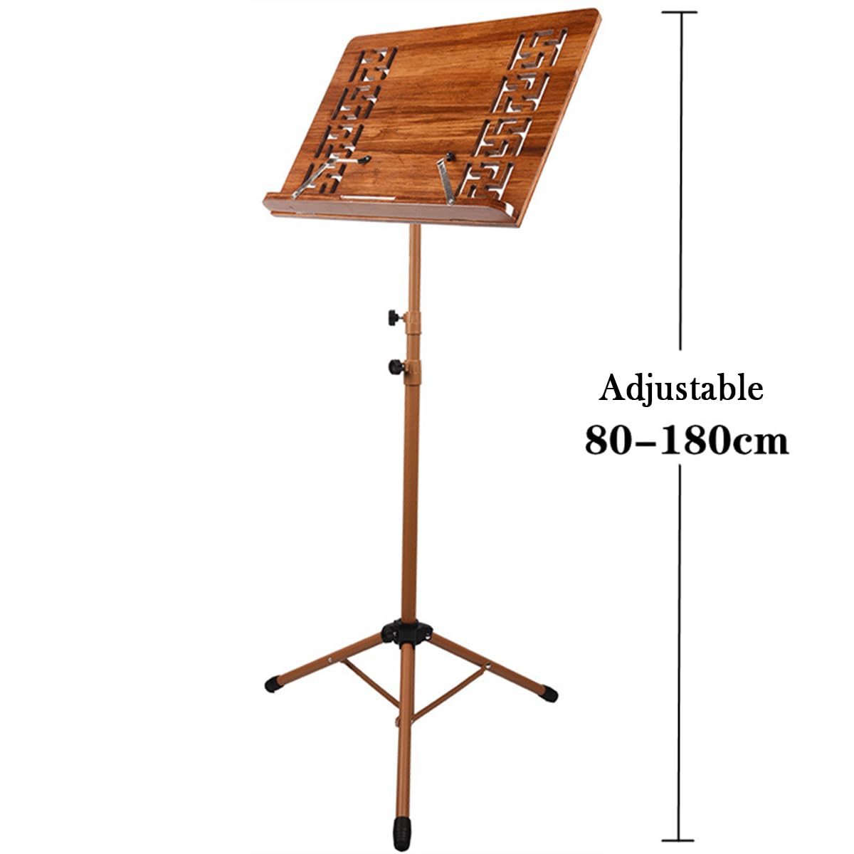Atril de bambú para partituras, plegable y ajustable en altura con amplia placa de madera para músicos, directores, guitarras, violín, piano, ukelele