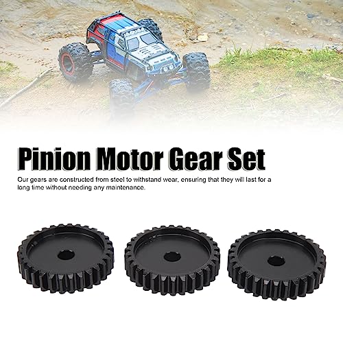 Zerodis Pinion Gear, Pinion Gear Sets Steel Black M1.5 Reduce Noise Durable 8mm for RC Car Repair (3
