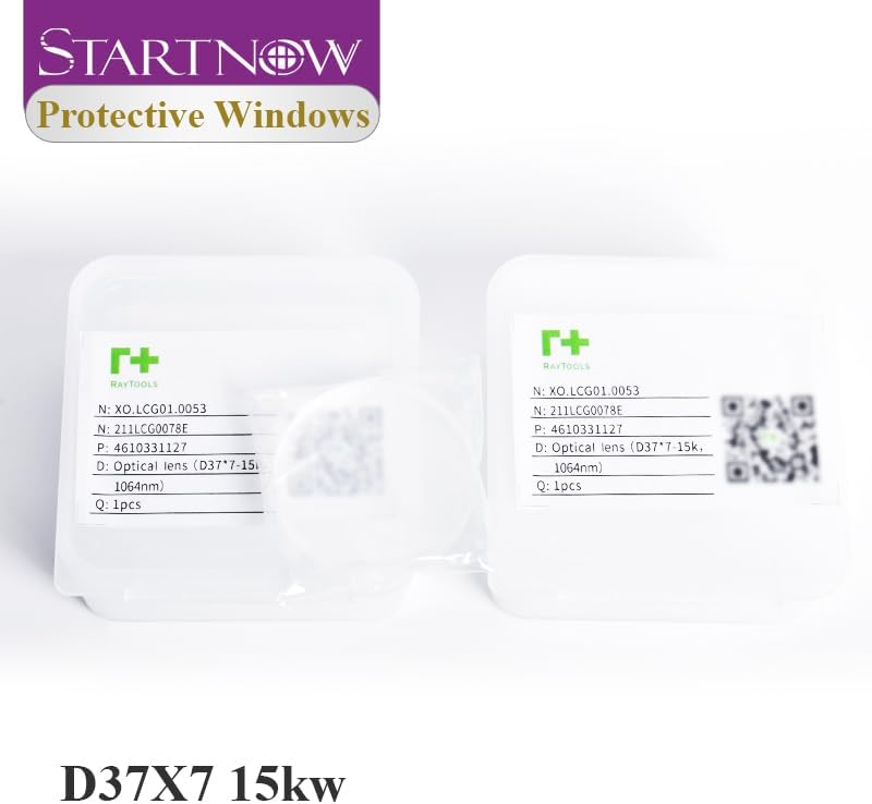 Raytools Original Protective Windows 37x7mm Laser Optical Protection Lens 27.9 * 4.1 0-6KW Fiber Laser Cutting Head Spare Parts (10 PCS, 37x7 15KW)