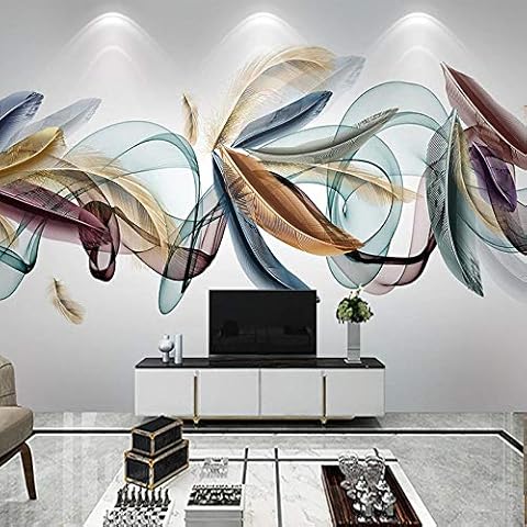 Pegatina de pared SUNNYBZ 3D Plumas Abstracto Cover