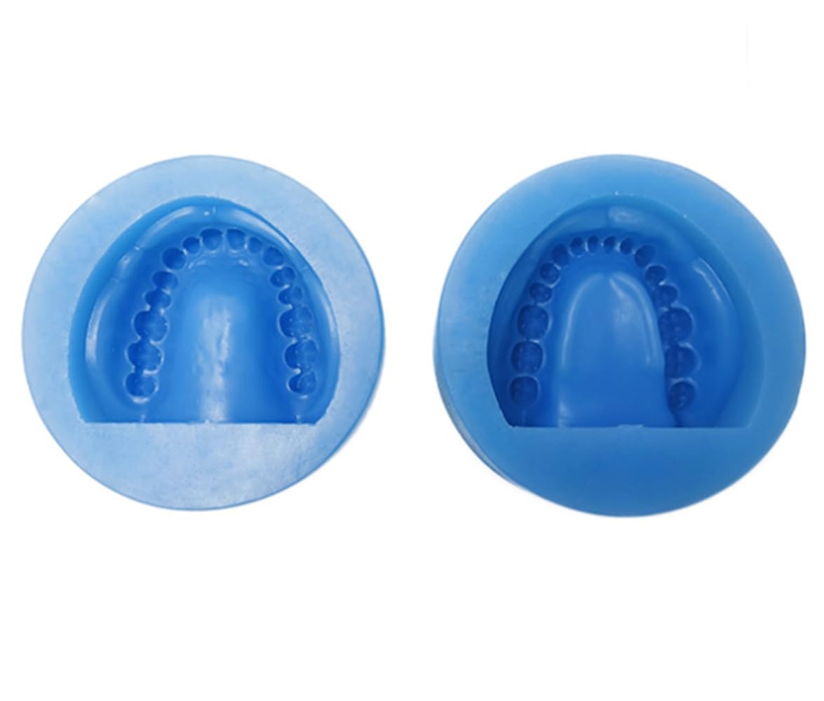 Set di 2 stampi for modelli in gesso dentale, base in gomma siliconica morbida, strumenti da laboratorio, denti interi