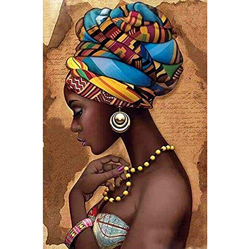 XZANTE Plein Rond 5D DIY Diamant Peinture Femme Africaine Broderie Point de Croix 3D Décoration de Maison Cover