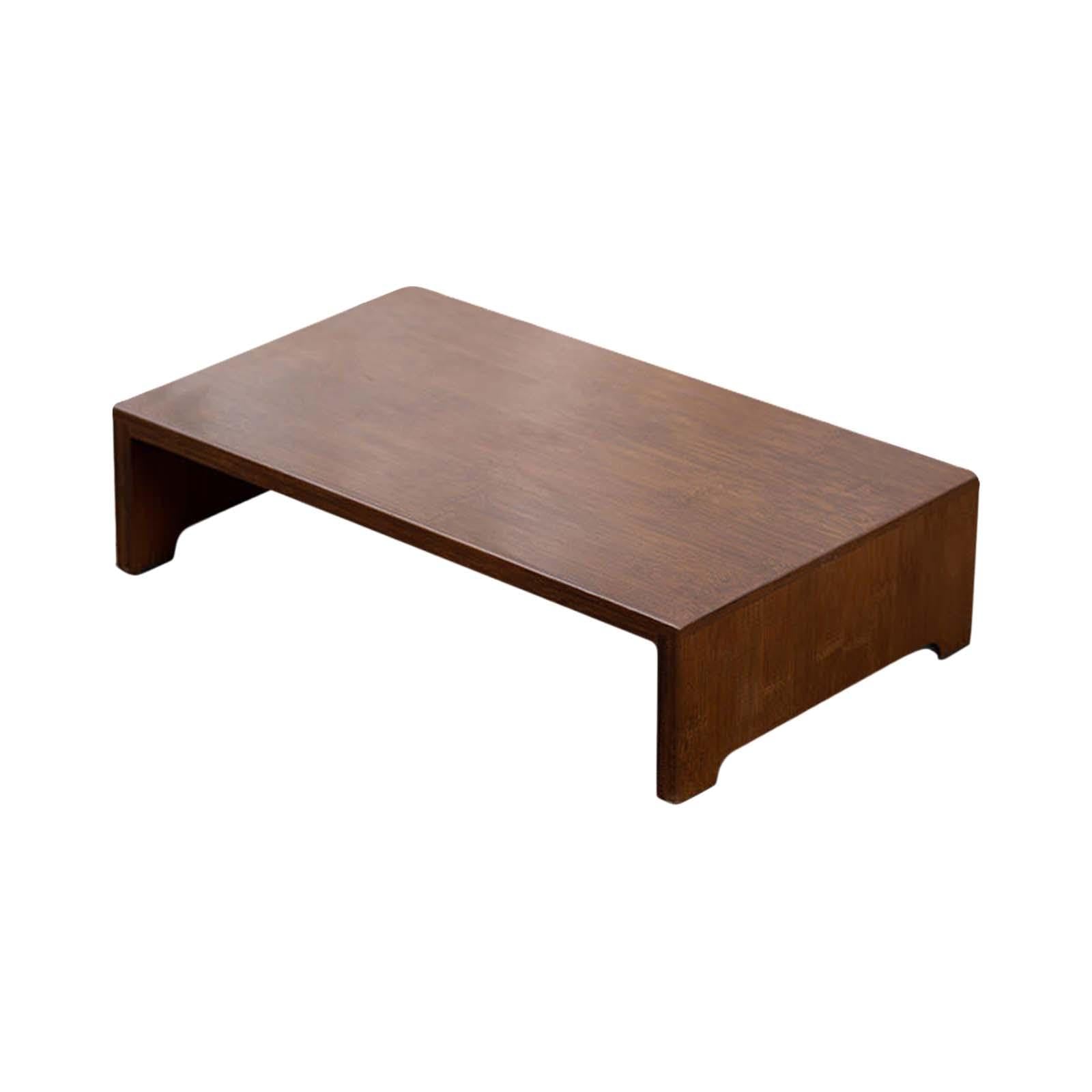 Panchetto Basso in Legno Poggiapiedi Comodo Multifunzionale Design Minimalista Adatto a Soggiorno, Marrone Scuro