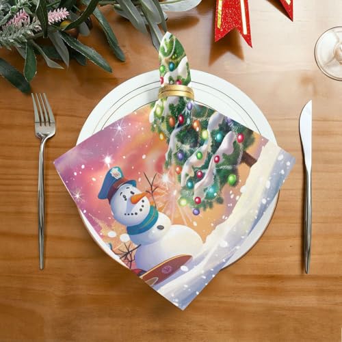 Servilletas de tela navideñas multicolor pack x6 miniatura 3