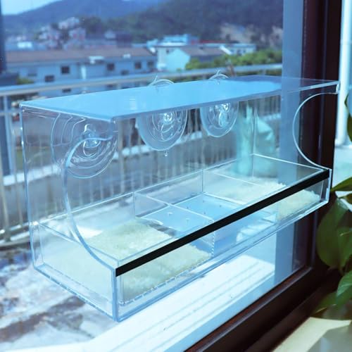 Mangeoire oiseaux ventouse transparente jardin balcon anti intempéries - 8