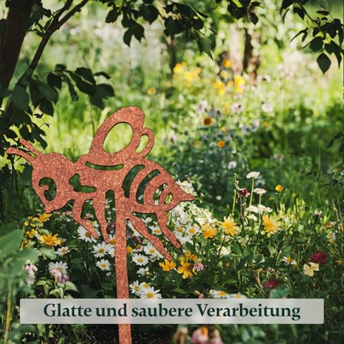 VERDOBA Hühner mit Hahn Gartendeko Rost - Hahn Deko - Hühner Deko Garten mit Rostpatina - Gartenstecker Rost Hühner und Hahn aus stabilem Eisen - Dekohühner Deko für Garten, Balkon & Terrasse