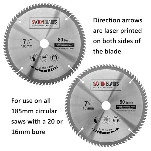 TCT18580T20B TCT Circular Saw Blade 185mm x 80T x 20mm Bore (16mm ring) fits Evolution Bosch Makita etc 2 TCT18580T20B TCT Circular Saw Blade 185mm x 80T x 20mm Bore (16mm ring) fits Evolution Bosch Makita etc - Image 2