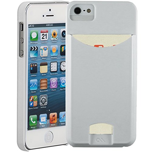 Case-Mate 日本正規品 iPhoneSE / 5s / 5 Barely There ID Case, Glossy White ベアリーゼア ID ケース, グロッシーホワイト CM025681