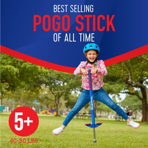 Image of Flybar Maverick Foam Pogo Stick for Kids Age 5 and Up, 40 to 80 Pounds, Pogo Stick for Boys and Girls (Red /Blue)