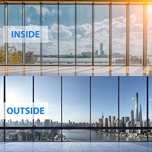 One Way Window Film,Window Tint For Home,Window Daytime Privacy Mirror Static Cling Film Sun Blocking Heat Control Anti-Uv Reflective Glass Sliding Door Tint(Silver,23.6 Inch X 13 Feet) #TOP6