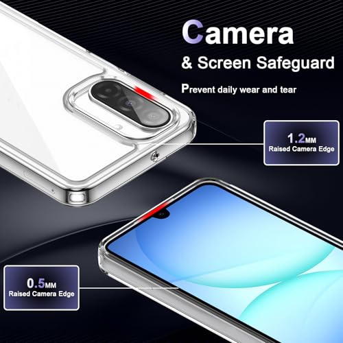 Image of Case for Samsung Galaxy A17 5G, Military Grade Drop Protection Phone Case, Yellowing Resistant, Anti-Scratch Hard PC Back, Shockproof Hard Ultra-Thin Protective Cover, Clear