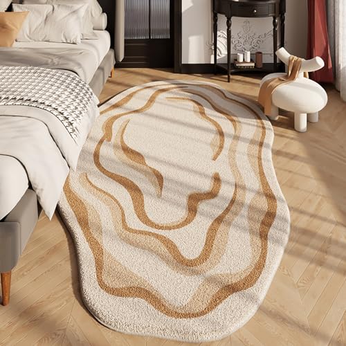 KEAOZVFE Tapis Moderne à Texture ombrée Abstraite, pour Salon, Salle à Manger, Chambre à Coucher, Lavable, Tapis de Forme irrégulière