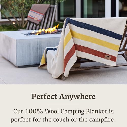 Image of 100% Wool Blanket Camping, 60x84 inch Large Warm Blankets for Winter,Lighthouse