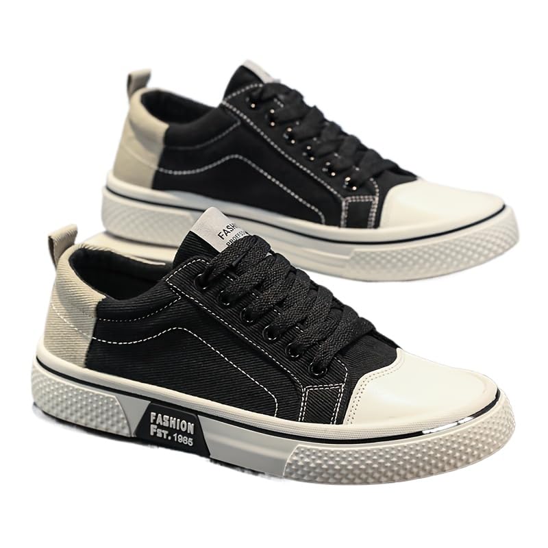 Men's Breathable Canvas Lace-Up Skate Shoes for All Season
