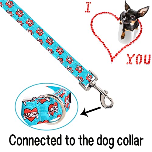 Unique style paws Dog Leash Matching Collar Durabel Dog Leash for Valentine's Day Soft and Comfy Handle for Dogs and Cats-XS - Image 2
