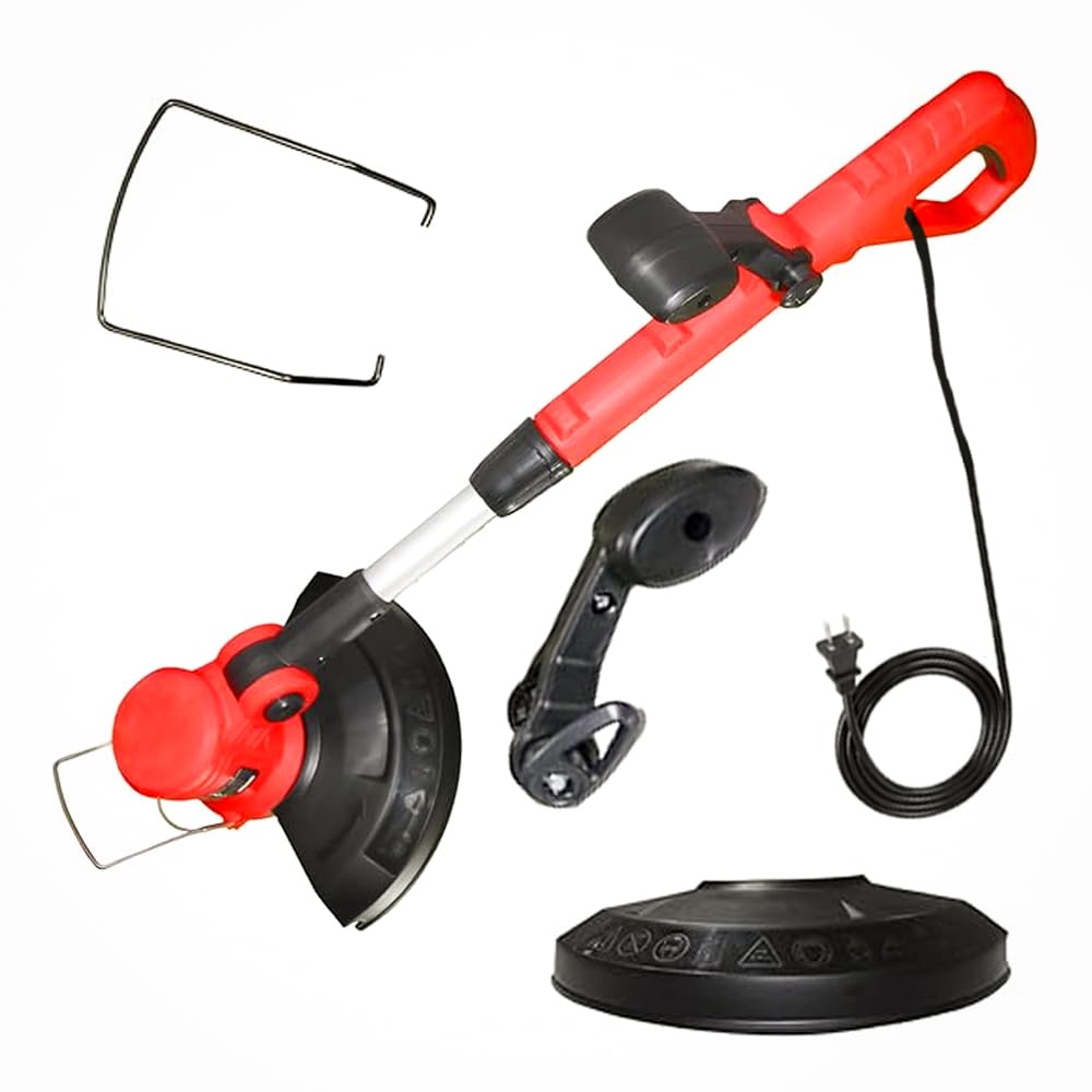 OMADA Corded Electric String Trimmer/Grass Trimmer with 5m Cable Length 380W 12000RPM, Lightweight Brush Cutter Tool 25cm Cutting Width I TOP Customer Service