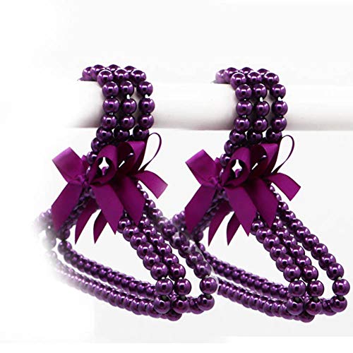 POTATO ドッグウエア洋服ハンガー ミニペットハンガー 犬服ハンガー ペット用おしゃれ姫系ズレにくいパールハンガー人工真珠タイプ かわいい ミニ 犬猫動物服ハンガー おしゃれ 耐久性 ベビーハンガー ドッグウエア洋服ハンガー 10個セット(ラベンダー