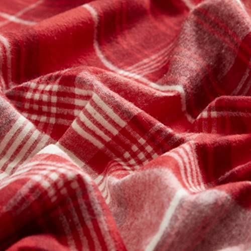Dearfoams Super Soft 100% Cotton Comforter Set, Red Plaid King #TOP2